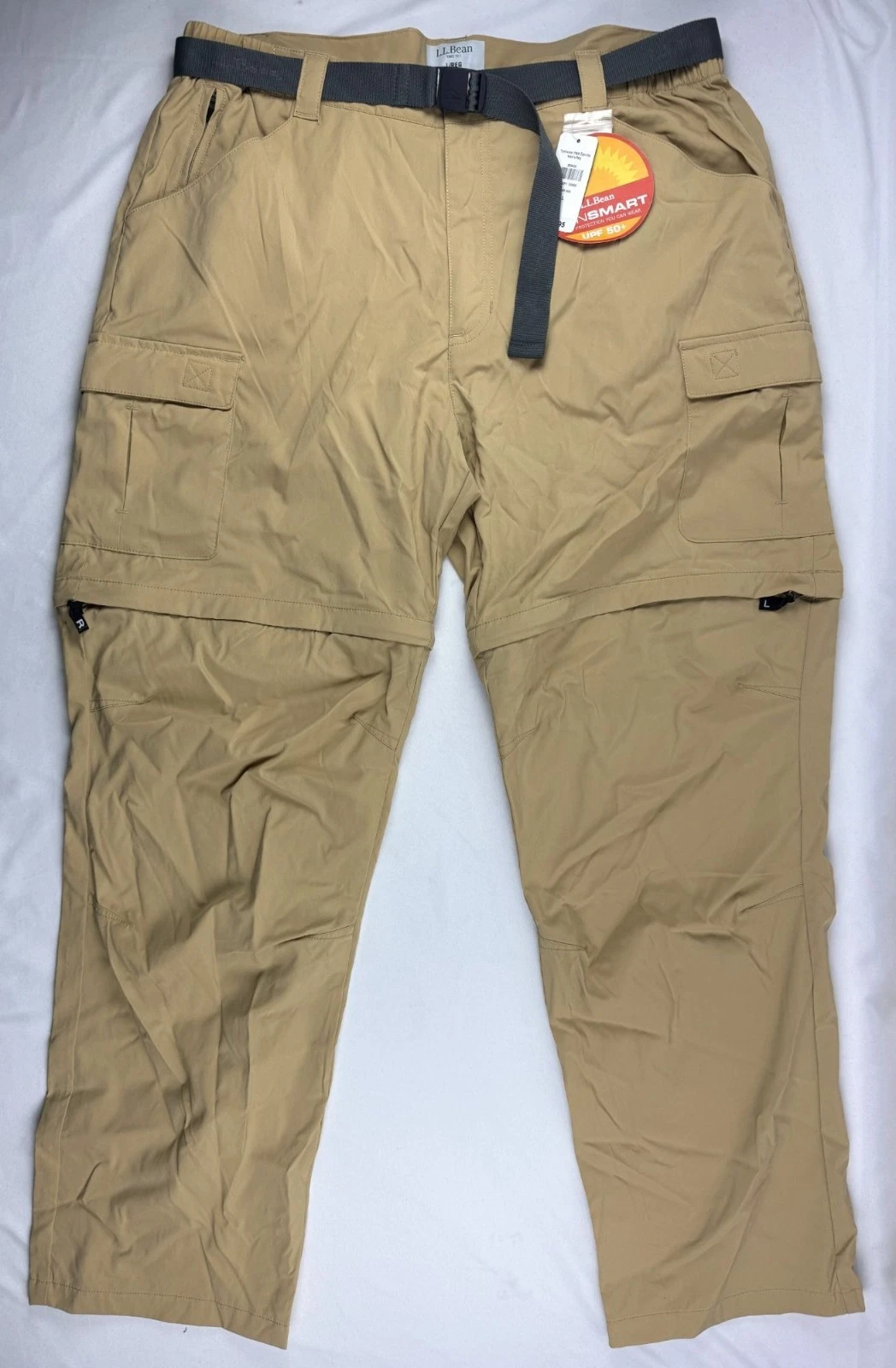 NWT L.L.Bean Men's Tropicwear Zip-Leg Pants Size L Convertible Zip Off Cargo Hik