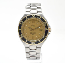 [OTTIMO+5] OMEGA Seamaster 200 Data 18K YG Lunetta Quadrante Oro Quarzo Orologio Uomo