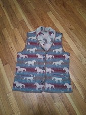 Woolrich Equestrian Wool Vest Reversible Button Up USA Made Size M