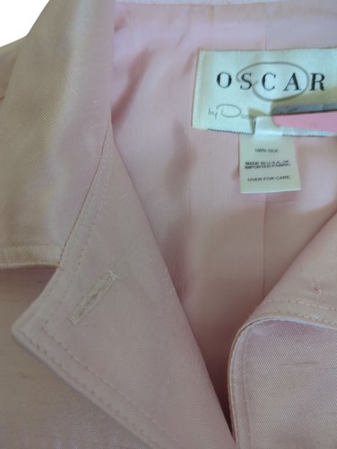 Oscar de la Renta Sakko 100 % Seide Cropped Rosa Damen Größe 6 Vintage Knopfleiste - Bild 7 von 7