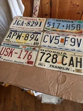 Lot # 9 Of 6 License Plates Different States 2021 Or Older