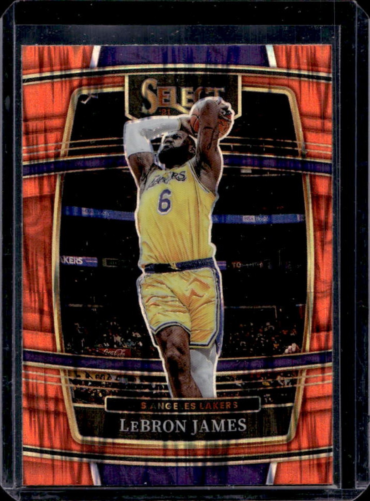 2021-22 Select LeBron James Orange Flash Prizm Concourse #100 Lakers