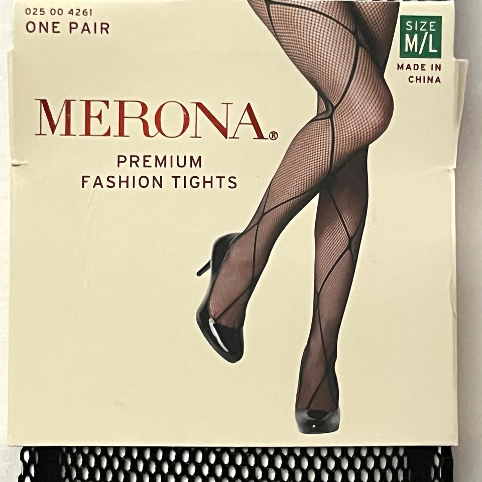 Medias Merona para mujer negras de red M/L semi transparentes 5,5"-5,8" 140-190 lb Foto 2 de 4