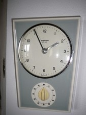 Junghans ATO-MAT Küchenuhr Eieruhr 60er Vintage grau weiß mit Kurzzeitmesser
