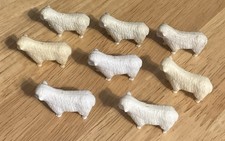 Plasticville Farm Animals - Lot Of 8 White Sheep