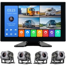 4 Channel 1080p Backup Camera System Dash Cam for RV/Truck/Trailer/Bus/Cars