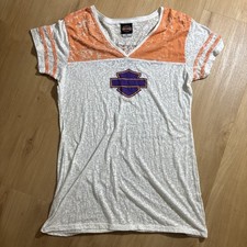 Womens Harley Davidson Myrtle Beach V Neck Tshirt XL Sheer 2013