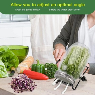 Seed Sprouting Jar Germination Kit Accessories 4 PACK Sprout Lids