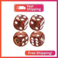Meajoo 4pcs Pearl Pattern Dice Tire Valve Stem Caps Leak-proof Air Protection Meajoo 4pcs Pearl Pattern Dice Tire Valve Stem Caps Leak-proof Air Protection