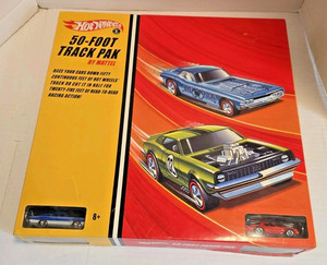 New 2004 Mattel Hot Wheels 50 Foot Track Pak & Redline Charger & Firebird Cars
