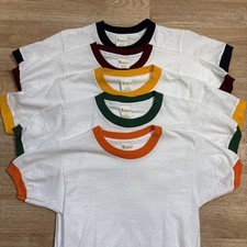 Deadstock Lot Of 5 70s Mayo Spruce Ringer T Shirts 50/50 NOS Youth Large