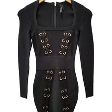NWT Georges Marciano Guess Black XXS Bandage Bodycon SEXY Mini Dress
