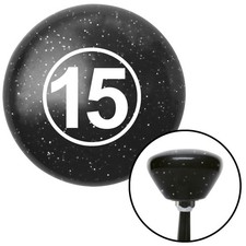 White Ball 15 Black Retro Metal Flake Shift Knob W M16x1.5 Insert Shifter