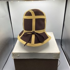 Vintage Mr John Classic Hat Cloche Brown Felt Fawn Finish Union Made USA W/Box