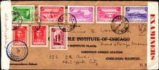 1930s Airmail Cover to Oakland CA 5D Multiples
