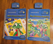 Lot Of 2 - LeapFrog Schoolhouse Books w/ Cartridges - Pre-Reading level LeapPad