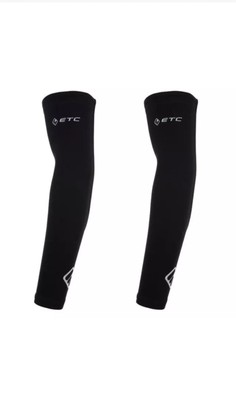 ETC Cycling Snug Arm Warmers Sleeve Base Layer Black Size Large - Extra Large