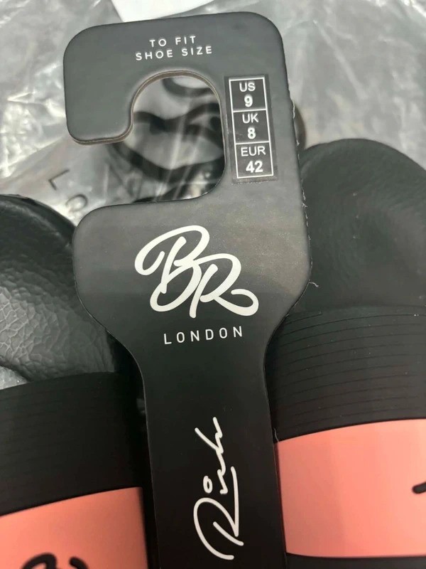 Born Rich black & coral pink Aurelio sliders 8 image 2