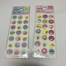 Sanrio Hello Kitty & Kiki Lala Masking Point Stickers 2 Sets Official New
