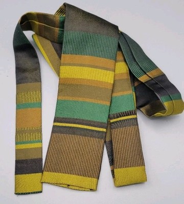 RARE 60s VTG Ernst San Francisco Silk Skinny Tie Square End Mod Block Stripe 54''
