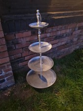 Vintage 4 Tier Metal Serving Stand Afternoon Tea Of Cakes 42" X 18 "Very  Large