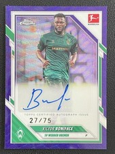 Victor Boniface 2025-26 Topps Chrome Bundesliga Purple Wave Auto /75 #BA-VBO
