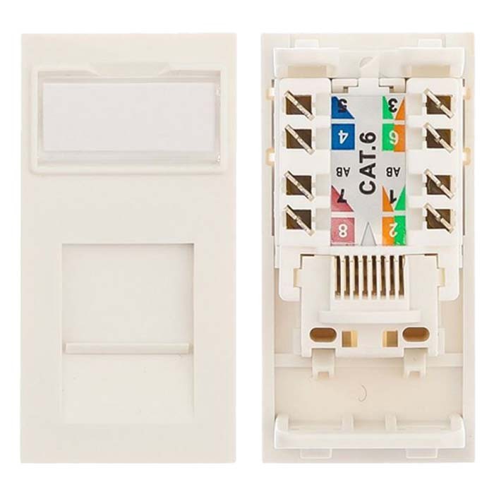 Cablenet Cat6 UTP 25x50mm Module White PK 24