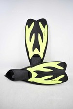 Children's Swim Fins Size 32-33 Free Style Aqua Fluorescent Yellow And Black