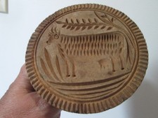 Antique 1800s Deep Carved - COW - WOOD - BUTTER STAMP #1