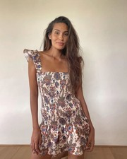 NWOT Sir The Label Bettina Shirred Mini Dress Size 2 / AU 10