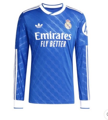 adidas Real Madrid Blue Men 2025/2026 Long Sleeve Third Jersey