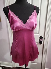 Bebe Women's Azalea Pink Silk Camisole Side Zipper Size Medium