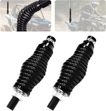 2X LED Spiral Whip Light Spring Base Mount Quick Release Antenna Kit ATV UTV RZR