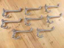8 LARGE HARNESS HOOKS RACK COAT HAT CAST IRON HEAVY DUTY **READ DESCRIPTION**!!