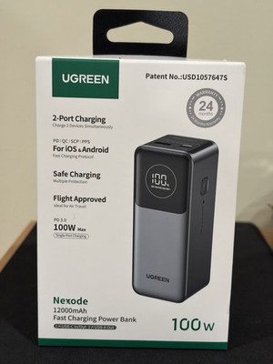 UGREEN - Nexode 100W 12000mAh Power Bank / Portable Charger w/ Smart Display NEW