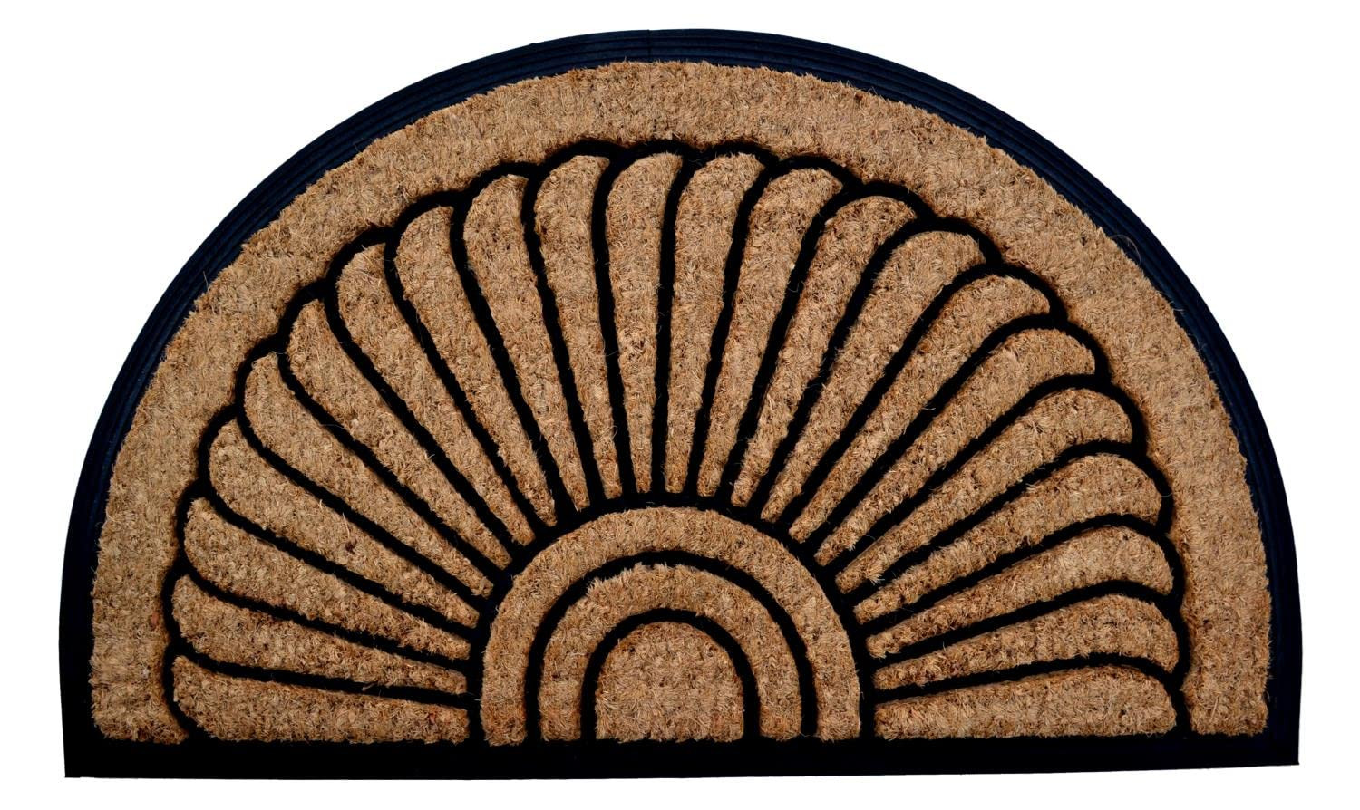 Decor Half-round Rubber Back Coir Doormat, Sunrise, 24-Inch by 36-Inch