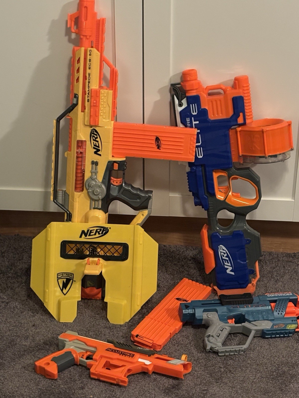 Nerf Guns - stampede ecs, hyper fire elite, commander elite 