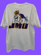 Vintage 90s JMU Dukes White T-Shirt 90s XL 100 Cotton James Madison University