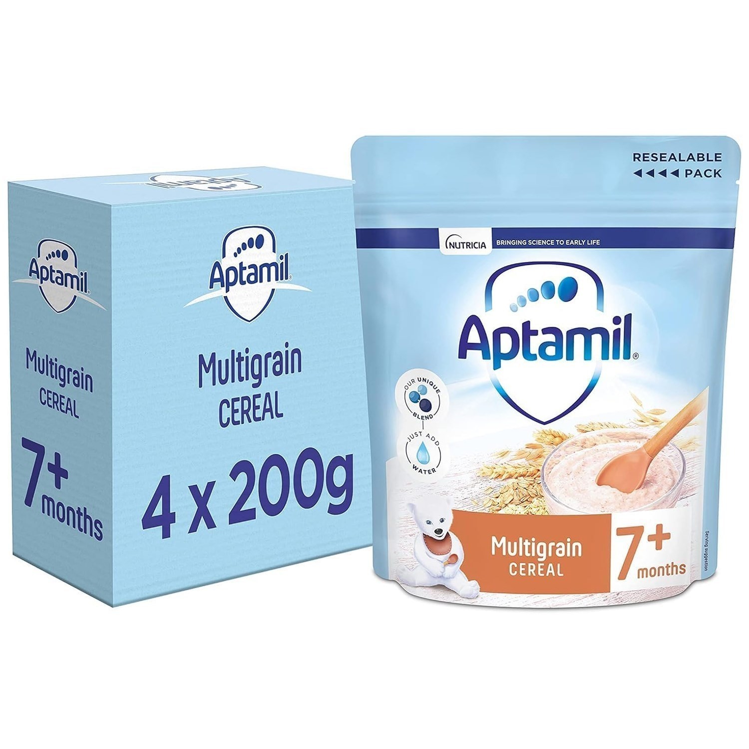 4 x 200g Aptamil Multigrain Baby Cereal Suitable From 7+ Months