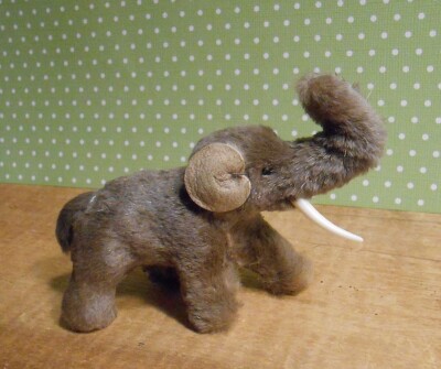 Mohair Original Fur Elephant- Vintage, West Germany, Jointed