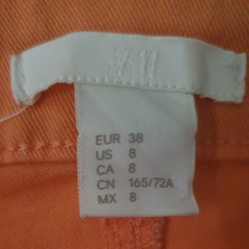 H&M Label Orange Short Hemmed Casual Women Ladies Shorts Size Eur 38 - Picture 6 of 6