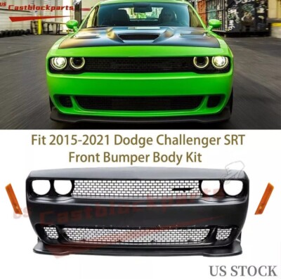 For 2015-2021 Dodge Challenger Hellcat Style Front Bumper Kit Grille