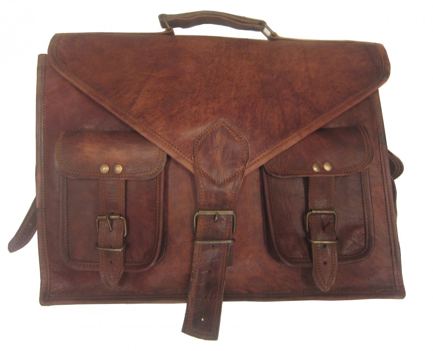 Men's Genuine Soft Leather Vintage Satchel Cross body Messenger Bag Briefcase