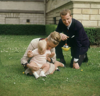 Prince Albert & Princess Paola Belgium their son Prince Philippe 196- Old Photo