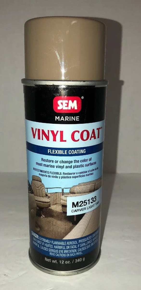 SEM Marine Vinyl Plastic Coating CARVER LIGHT TAN Aerosol 12 oz