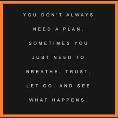 You Don't Always Need A Plan Sometimes You Just Need To Breathe Trust And Let Go