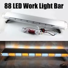 47" 88-LED Strobe Light Bar Emergency Beacon Warn Tow Truck Response Amber&White