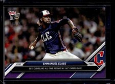 2024 Topps Now #615 Emmanuel Clase Purple Parallel #d /25