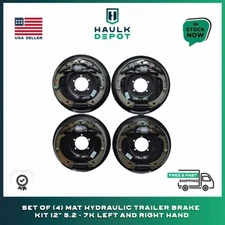 Set of (4) MAT Hydraulic Trailer Brake Kit 12" 5.2 - 7K Left and Right Hand