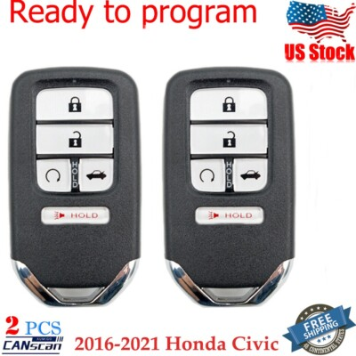 #ad #ad 2 For 2016 2017 2018 2019 2020 2021 Honda Civic Smart Remote Car Key Fob KR5V2X $29.72